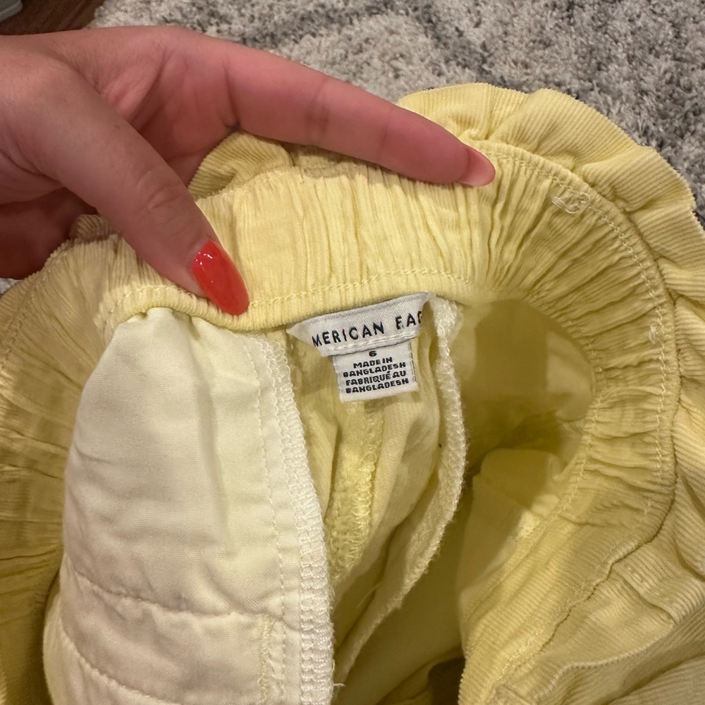 American Eagle Outfitters High Waist Yellow Shorts - Picture 3 of 3